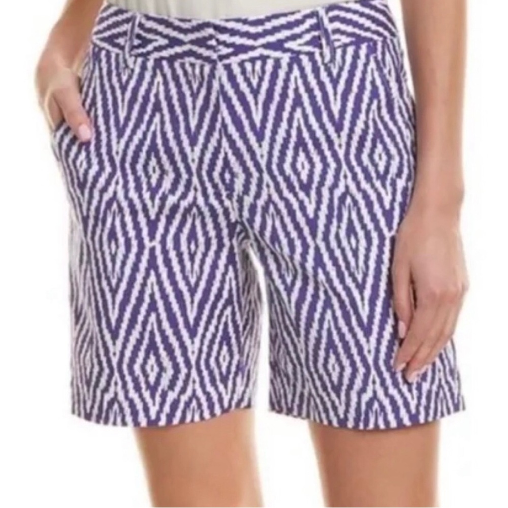 J. McLaughlin Dawson Mini Iris Purple White  Geometric Short Women’s Size 2